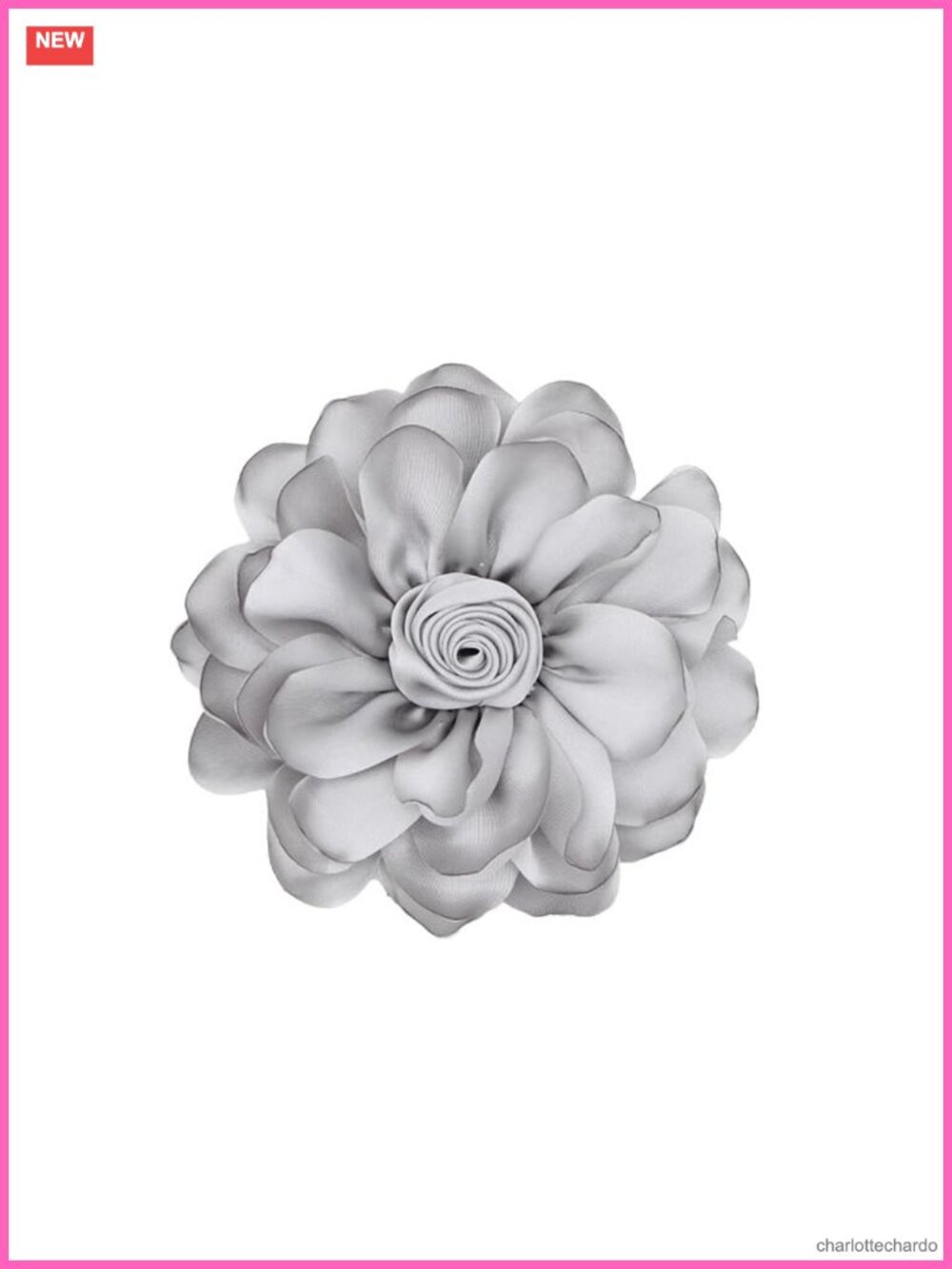 Satin Rose Brooch Pin Hair Clip Women Elegant Flower Accessory